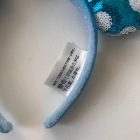 Disney Parks Blue Polka Dot Sequin Minnie Mouse Ears Headband Parks